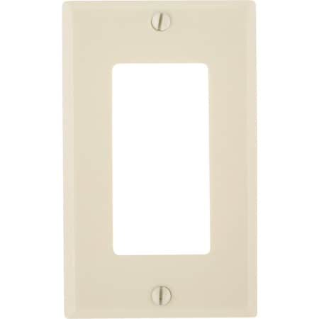 Leviton Decora 1-Gang Smooth Plastic Rocker Decorator Wall Plate, Ivory 02080401I